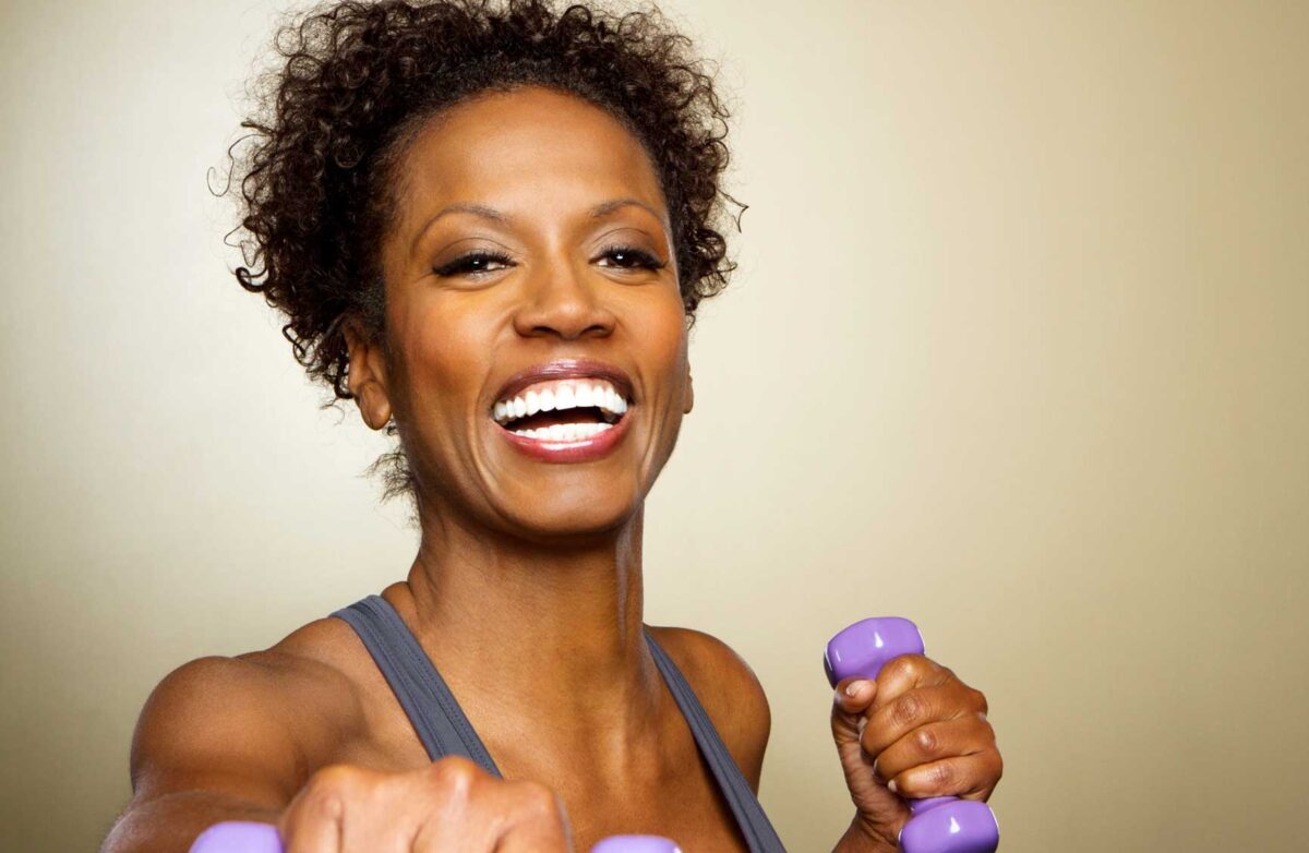 Woman working out.