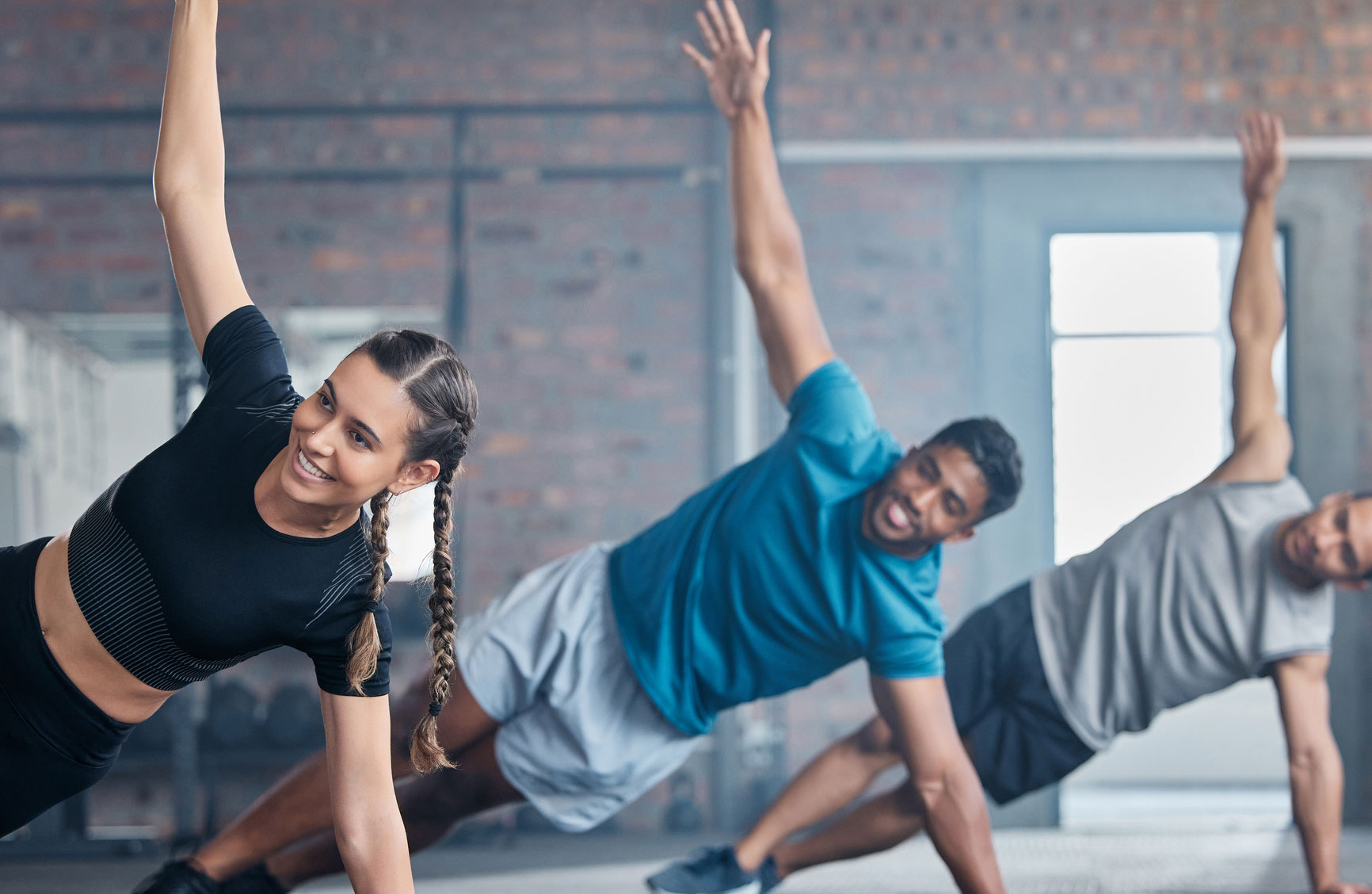 A group of people working out