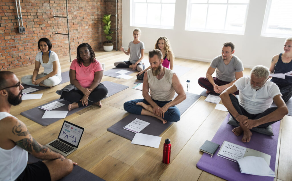 A 200 YTT Yoga certification class.